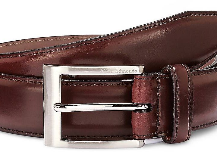 Allen Edmonds men's leather belt - dark brown, size 3,4,5,6,7,8
