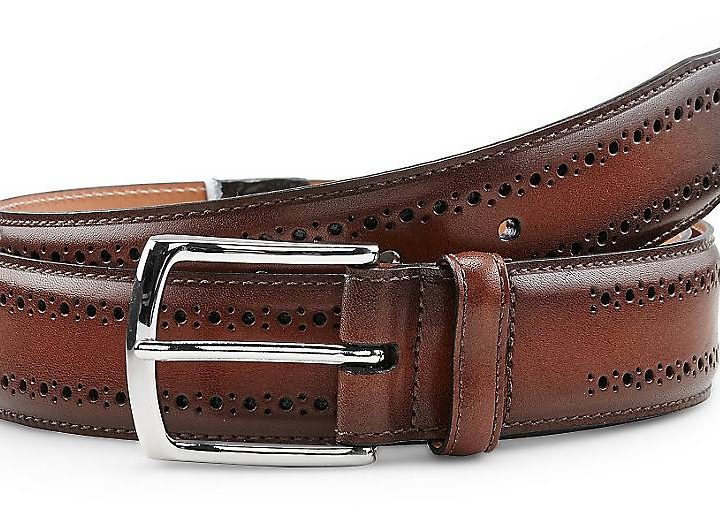 Allen Edmonds men's leather belt - brown, medium