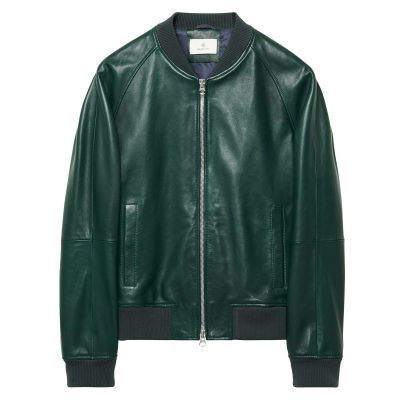 Diamond G Leather bomber jacket - green