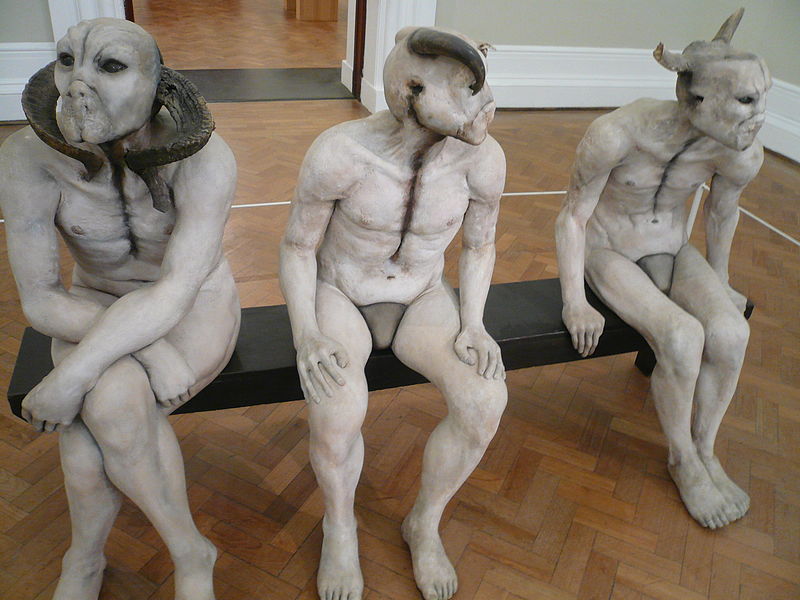 © Jane Alexander "Butcher Boys". Plaster, bone and horn. 1985-1986. National gallery of arts, Cape Town, South Africa.