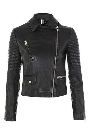 Real leather biker jacket - black