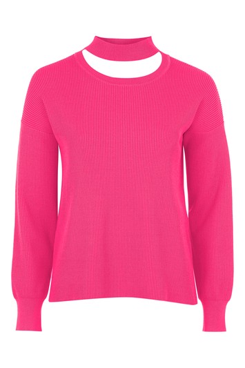 Choker-weater with round neck - pink
