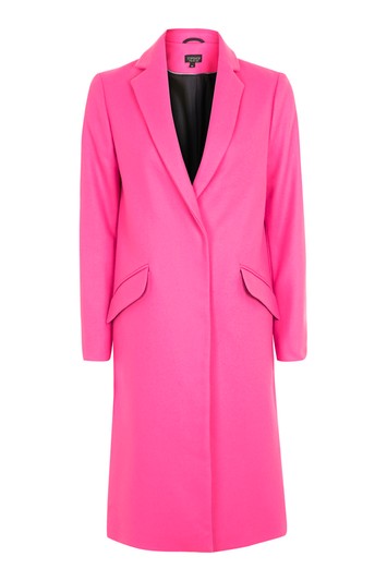 Wool coat tall - neon pink