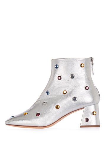 MISTLE TOE Ankle boot with rivets - silver