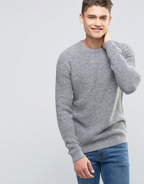 Selected Homme - light knitted sweater - grey