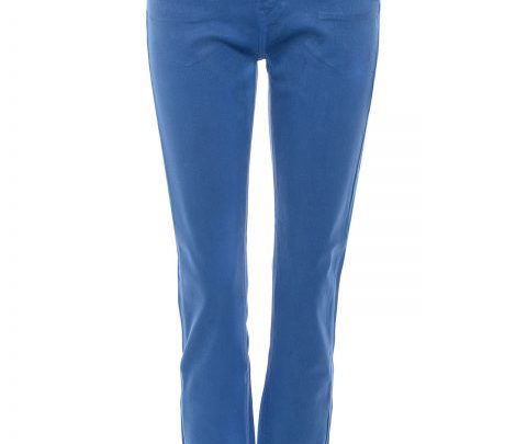 Gewachste Slim Fit Jeans azurblau
