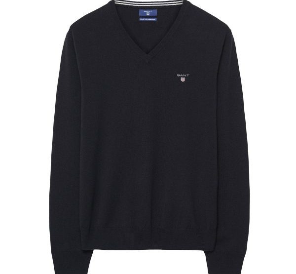 GANT V-neck lambswool sweater - black