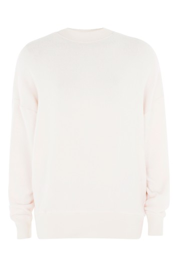 Roughened sweater with batwing sleeves - pink