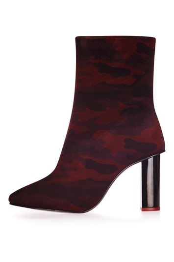 MATCHSTICK Camouflage patterned boots - bordeaux