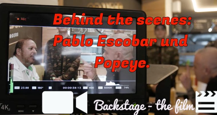 Pablo Escobar and Popeye behind the scenes! // Backstage the film!